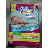 (Tặng 4 miếng) Tã dán sơ sinh bobby Nb 70+4 miếng cho bé dưới 5kg