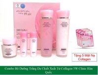 [Tặng 5 Mặt Nạ] Bộ dưỡng trắng da chiết xuất từ Hoa Hồng 3W Clinic Hàn Quốc