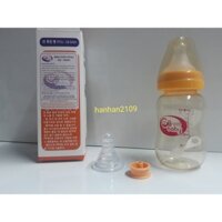 (Tặng 5 núm siêu mềm) Bình sữa cổ hẹp PPSU GB-BABY 120ml