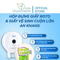 Tặng 6 cuộn | Hộp đựng giấy vệ sinh cuộn lớn Roto RT3203A tặng 6 cuộn giấy vệ sinh cuộn lớn An Khang Caro 500g