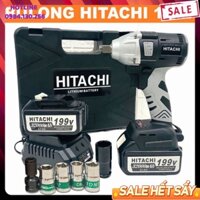 [Tặng 6 Đầu Khẩu] - Máy Siết Bulong Pin Hitachi 199V, Máy Bắn Mở Bulong Cầm Tay, Bắn Vít, máy khoan