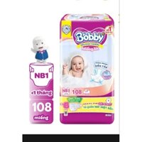 (Tặng 6 miếng) Miếng lót sơ sinh / tã  dán Bobby Newborn 1-108 miếng (0-5kg) / NB 70 +4 / S80 / M76