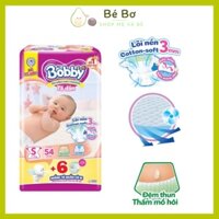 [Tặng 6 miếng Quần M] Tã dán Bobby size S 56 miếng chính hãng, Bỉm dán Bobby lõi nén cotton-soft 3mm cho bé sơ sinh