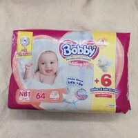 (Tặng 6 tã dán) Miếng lót sơ sinh Bobby size NB1 64 miếng (cho bé dưới 5 kg)