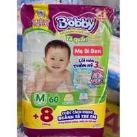 [TẶNG 8 MIẾNG] Tã Quần Bobby Đệm Thấm Lưng Mồ Hôi SIZE M60 miếng