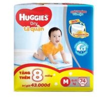 (Tặng 8 Miếng ) Tã Quần Huggies Dry Size M- 74 MIếng