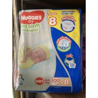 [TẶNG 8 MIẾNG]Miếng lót sơ sinh Huggies NB1 - 100 miếng (Cho bé dưới 5kg)