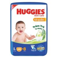 (Tặng 8 miếng)Tã quần Huggies Dry size L 68 miếng tặng 8miếng  (cho bé 9 - 14kg)