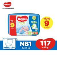 [Tặng 9 Miếng] Miếng Lót Sơ Sinh Huggies Newborn NB1 108+9, NB2 60 em bé dưới 5kg