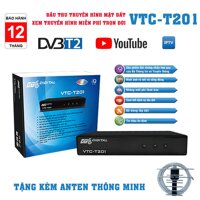 [TẶNG ANTEN] Đầu thu truyền hình mặt đất DVB T2 VTC T201 Xem truyền hình Youtobe miễn phí trọn đời