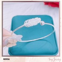 TANG B0016 - Vòng tay bạc hở freesize hình lông vũ dành cho nữ