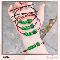 TANG B0024 - Vòng tay dây cáp hình túi t i ề n mix ngũ điếu đá c ẩ m t h ạ c h dành cho nữ