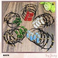 TANG B0078 - Vòng tay dây cap hình cỏ bốn lá mix ngũ điếu đá phong thủy dành cho nữ