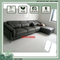 {Tặng bàn trà nhập khẩu}Ghế sofa đầu gật góc L bọc da Microfiber cao cấp