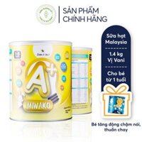 [Tặng Bánh Ăn Dặm GerBer] Bộ 2 Hộp Sữa Miwako A+ Hộp 700g Vị Vani (1.4kg) Sữa Hạt Cho Bé Chậm Nói - DDS1 Store