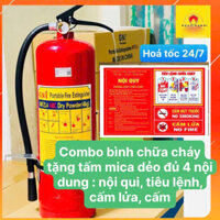 Tặng biển mica Bình chữa cháy bột ABC 4kg +sẵn móc treo đi kèm,bình cứu hỏa
