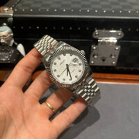 [Tặng Bô Hộp]Đồng hồ nam Rolex DateJust 41mm máy cơ Nhật, Viền khía, mặt hoạ tiết vi tính