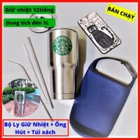 [Tặng Bộ Ống Hút Túi Đựng] Ly Giữ Nhiệt Lạnh YT Có Ống Hút Giữ Nhiệt 12 Tiếng 900ML