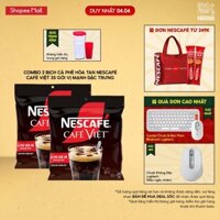 [Tặng Bộ picnic 2 ly và hộp đựng] Combo 2 Bịch Cà phê Hòa tan NESCAFÉ CAFÉ VIỆT 35 gói Vị Mạnh đặc trưng