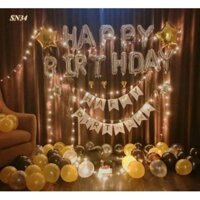 [Tặng Bơm+Đèn Led+keo] Đủ Y hình Set bóng trang trí sinh nhật Happy Birthday kèm đèn MS1144
