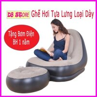 (Tặng Bơm) Ghế Lười Hơi Tựa Lưng Bọc Nhung Nằm Thư Dãn - Ghế Bơm Hơi Intex Mềm Mịn Êm Ái Lót Chân Cao Cấp
