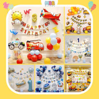 [TẶNG BƠM KEO] Tổng Hợp Set Bóng Trang Trí Sinh Nhật Cho Bé Trai, Bong Bóng Happy Birthday
