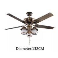 [Tặng Bóng-Móc Treo]Quạt trần đèn 5 cánh thép phòng khách,động cơ DC lõi đồng 6 tốc độ siêu mát,đảo chiều có điều khiển