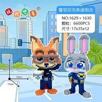 [Tặng búa]  Combo 2 Bộ đồ chơi lắp ráp mô hình Cáo và Thỏ Cảnh Sánh Sát 35cm, Mô Hình Cáo Nick và Thỏ Zootopia 35cm .