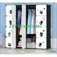 [TẶNG BÚA GỖ] TỦ NHỰA LẮP GHÉP 16 Ô ĐỰNG QUẦN ÁO VÀ ĐỒ DÙNG CÁ NHÂN ĐA NĂNG, TIỆN LỢI