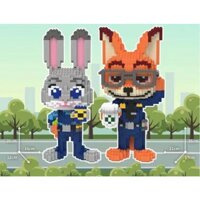 [TẶNG BÚA] MÔ HÌNH LẮP RÁP GẤU ĐÔI THỎ VÀ CÁO SIZE 35CM/GẤU ĐÔI MUA 1 ĐƯỢC 2