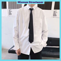 [TẶNG CÀ VẠT-CÓ BIG SIZE] Áo sơ mi trắng dài tay nam có túi form Hàn Quốc trẻ trung thoáng mát siêu đẹp