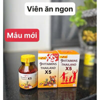 Tăng Cân 9 Vitamin TP X5 Thái Lan Mẫu Mới Hộp 100 Viên Giúp Tăng Cân An Toàn Hiệu Quả