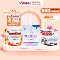 [TẶNG CANXI]Bộ Ba Sức Khỏe Pipopa Cho Mẹ: Sắt Tokiron Plus,Pipopa Canxi,Cốm Lợi Sữa Mama Milk Tặng Pipopa Canxi