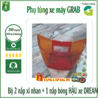 [TẶNG CÁP SẠC ĐIỆN THOẠI 3 IN 1] Bộ 2 nắp xi nhan + 1 nắp bóng HẬU xe DREAM - 377