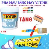 [TẶNG CÂY LĂN VÀ CỌ]  Sơn tường nội thất Jotun Jotaplast trắng mờ 5 lít pha màu bằng máy vi tính.