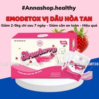 [TẶNG CHAI 100ML] Trà Giảm Cân EmoSlim Vị Dâu 2023/ Ho tro giam can, giup body thon gon