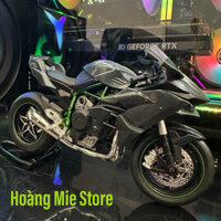 (Tặng chân đế) Mô hình xe mô tô Kawasaki Ninja H2R bằng hợp kim tỉ lệ 1:12 âm thanh và đèn- quà Đồ chơi mô tô- đồ Decor