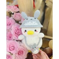 [Tặng chân đế] Vịt totoro handmade len nhung mèo - Tiệm Len Dolly (quà cho bé, thú len, quà sinh nhật, quà tặng,.)