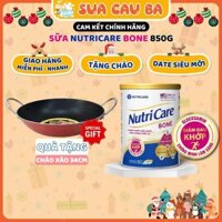 Tặng Chảo Xào - Combo 3 Lon Sữa bột Nutricare Bone phòng chống loãng xương, giảm đau nhứt sụn khớp (lon 850g)