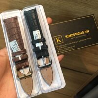 TẶNG CHỐT VÀ DỤNG CỤ THAY DÂY Dây da đồng hồ giá rẻ và chất lượng nhất thị trường - Đen size 20