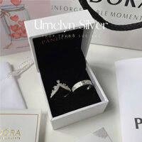 [TẶNG CHỨNG CHỈ TÌNH YÊU] Nhẫn đôi nam nữ M5.2 Umelyn Silver - chất liệu bạc ta (kèm túi hộp Pan.dora như ảnh)