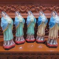 [TẶNG CHUỖI MÂN CÔI]Tượng Đức Mẹ Bồng Chúa Con cao 25cm sơn giả cổ