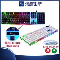 [Tặng Chuột] Bàn Phím Máy Tính Phát Sáng, Bàn Phím Gaming Full LED 7 Màu, Bàn Phím Chơi Game - Bảo Hành 12 Tháng