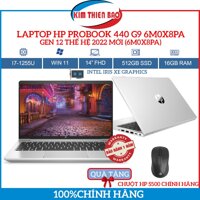 [TẶNG CHUỘT HP S500] Máy tính xách tay Laptop HP PROBOOK 440 G9/ i7-1255U/ 16GB/ 512GB (6M0X8PA) (Chính hãng)