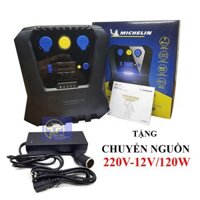[Tặng chuyển nguồn] Máy Bơm Lốp tự ngắt Michelin 12266 - Tặng chuyển nguồn 220v-12v 120W (màu đen)