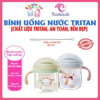 [Tặng cọ ống hút] Bình tập uống nước cho bé Kichilachi Tritan 220/240/300ml chống sặc dùng cho bé từ 6 tháng tuổi