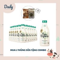 Tặng combo trân châu + Đường đen khi mua 1 thùng Sữa tươi nguyên chất tiệt trùng hữu cơ Pamu - Pure Organic 800ml