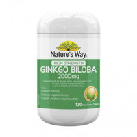 Tăng cường tuần hoàn não Natures Way Ginkgo Biloba 2000mg (Hộp 120 viên)