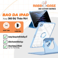 [TẶNG DÁN LƯNG CARBON] Bao da iPad xoay 360, có thể tháo rời, mặt lưng trong suốt chống ố, khe bút hỗ trợ sạc không dây