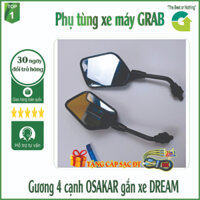 [Tặng Dây Cáp Sạc Điện Thoại] Bộ 2 Gương chiếu hậu 4 cạnh OSAKAR chân 10mm gắn cho mọi xe máy - 292z.